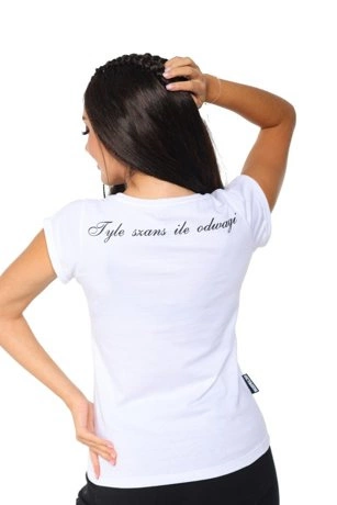 Koszulka T-Shirt damski Octagon Tyle Szans Ile Odwagi white