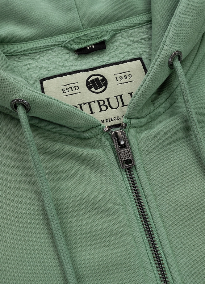 Bluza męska z kapturem Pitbull Pit Bull Lancaster 2 ZIP Washed zielona