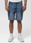 Spodenki szorty jeans bojówki męskie Pitbull Classic Wash Strandway niebieskie