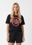 Koszulka t-shirt damska Pit Bull Pitbull Logo Hearts oversize czarna