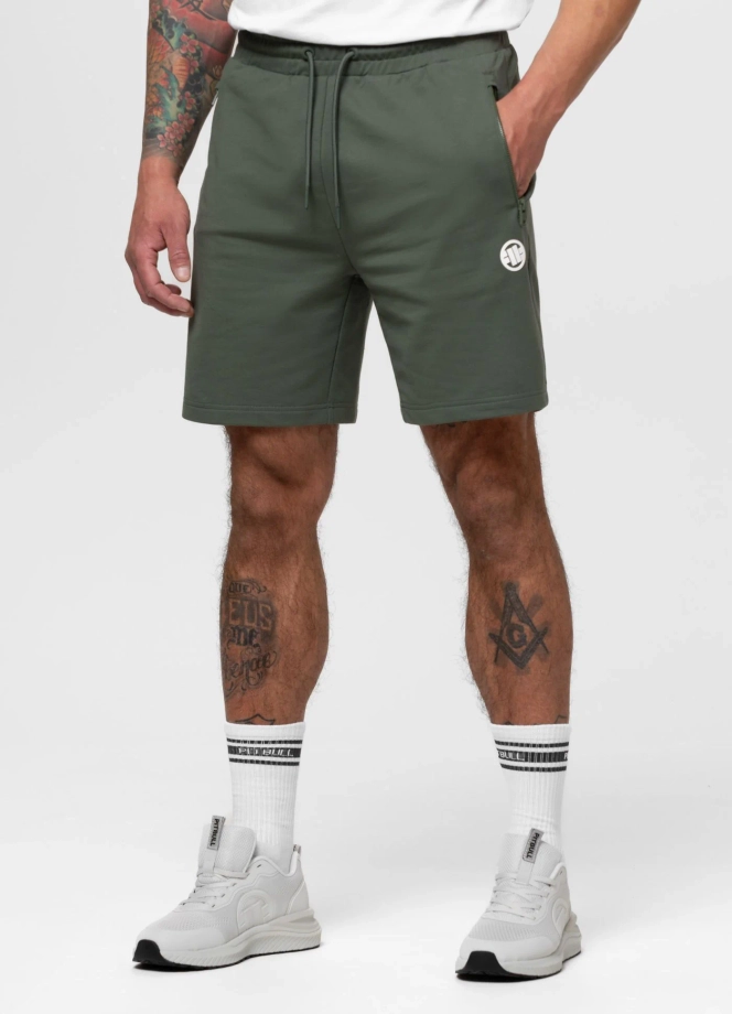 Spodenki szorty dresowe męskie Pitbull Nugget Small Logo zielone