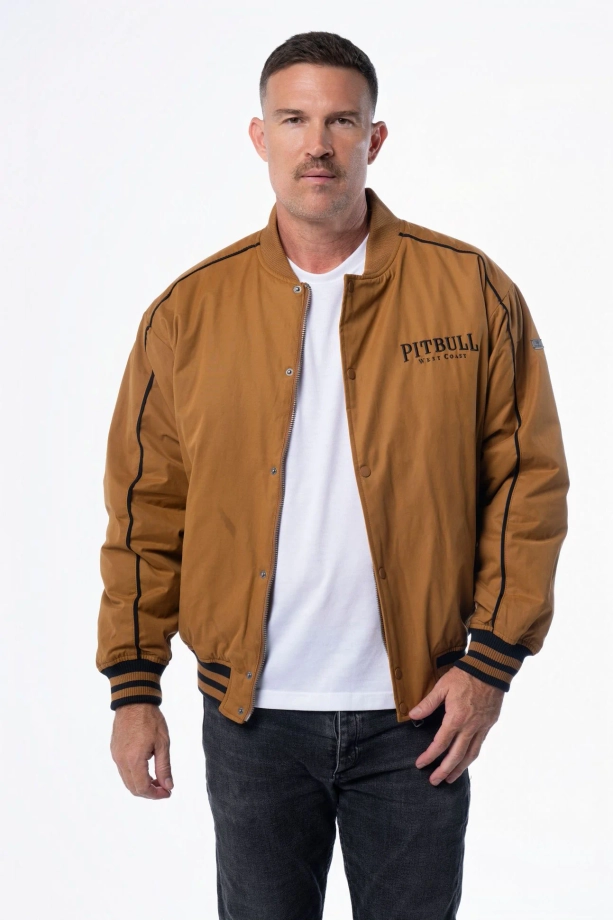 Kurtka męska przejściowa bejsbolówka Pit Bull Radford miodowy żółty