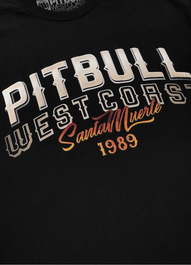 Koszulka męska T-Shirt Pit Bull Pitbull Santa Muerte czarna
