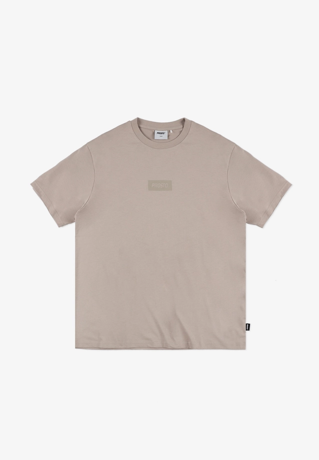 Koszulka męska t-shirt Prosto Box Logo beżowa