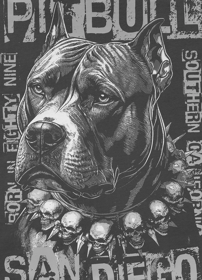 Koszulka męska T-Shirt Pitbull West Coast Blacky szary