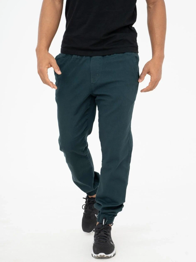 Spodnie męskie Materiałowe Jogger Jigga Wear Crown bottle green zielone