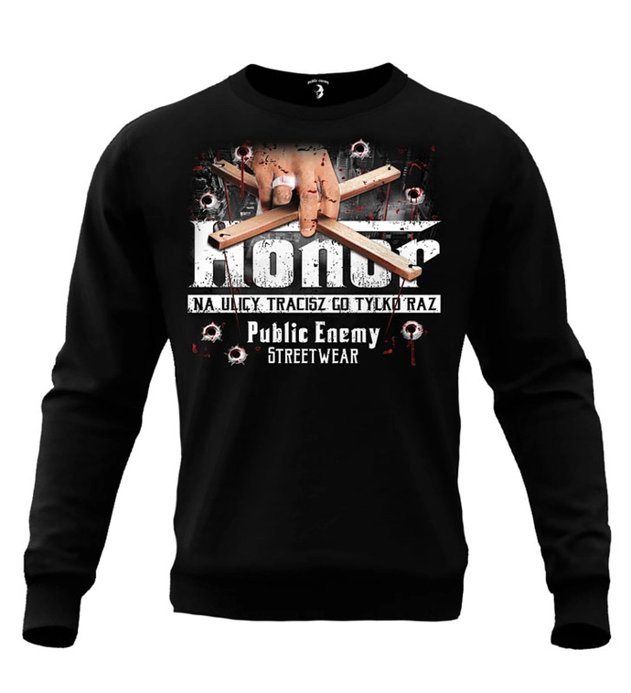 Bluza męska bez kaptura Public Enemy Honor crewneck czarna
