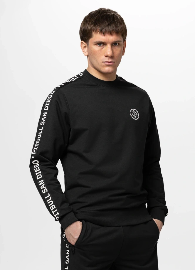Bluza męska bez kaptura Pit Bull Tape Parker czarna