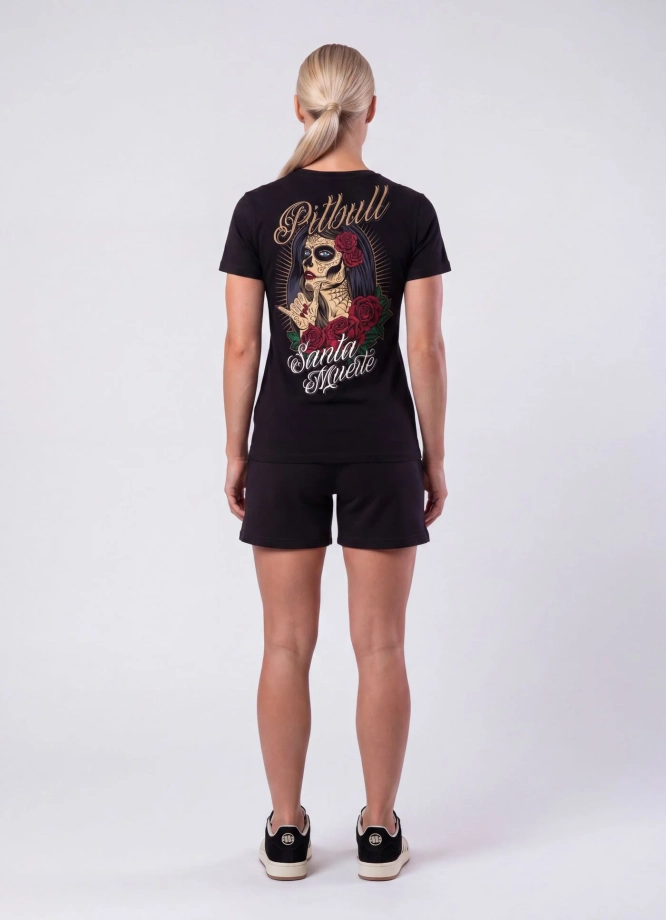 Koszulka t-shirt damska Pit Bull Santa Muerte 23 czarna