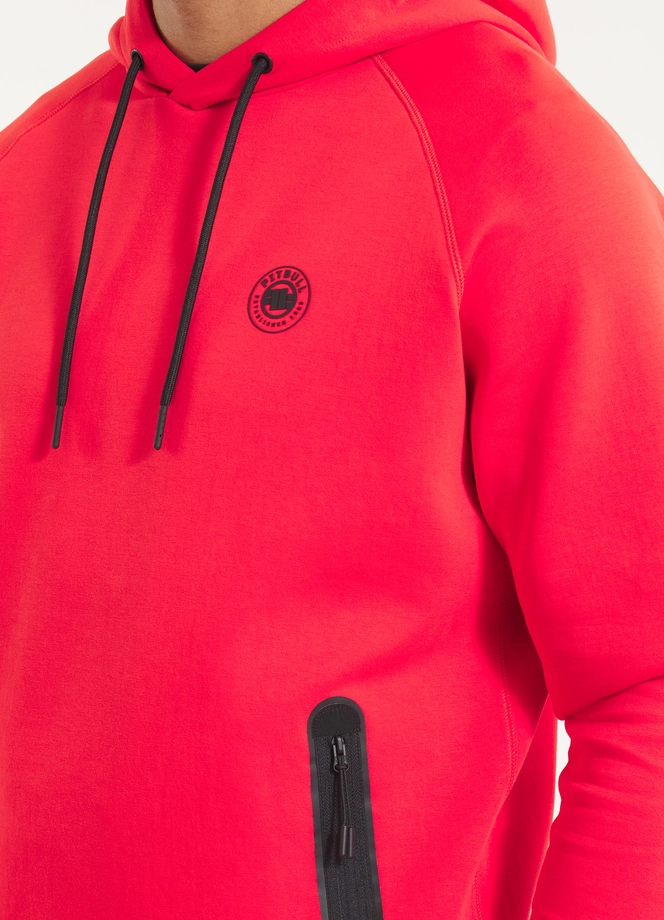 Bluza męska z kapturem Pitbull Pit Bull Dogwood czerwona