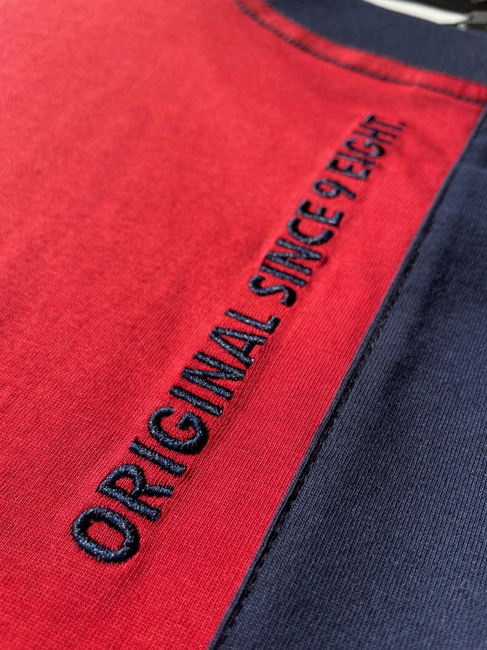 Koszulka męska t-shirt Mass Dnm Tony granatowo/czerwona