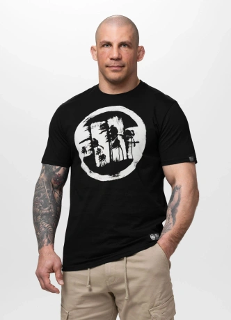Koszulka męska T-Shirt Pitbull Logo Palms czarna