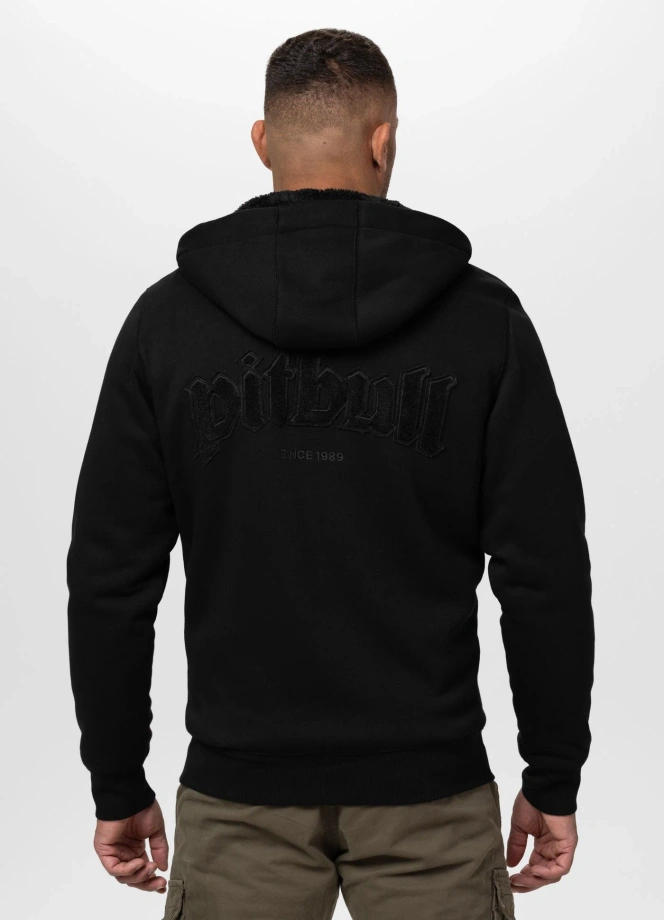 Bluza męska rozpinana z kapturem Pit Bull Ruffin Ring czarna