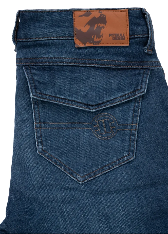 Spodenki szorty jeans bojówki męskie Pitbull Navy Wash Longspur granatowe
