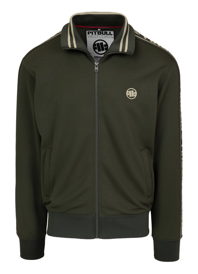 Komplet dresowy męski Pitbull Pit Bull Tape Logo 25 Trackjacket zielona