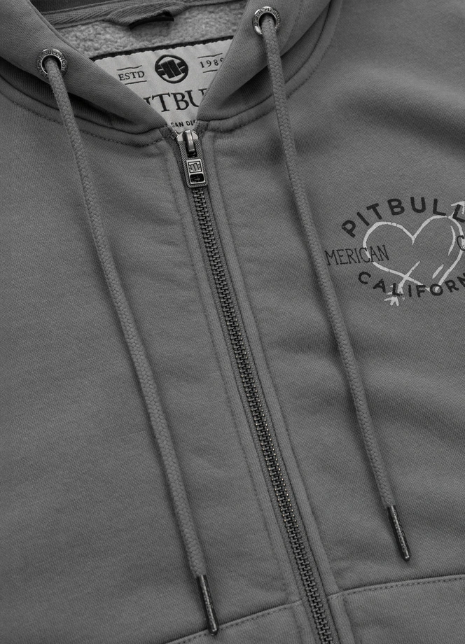 Bluza damska z kapturem Pitbull Manzanita Heart ZIP Washed szara