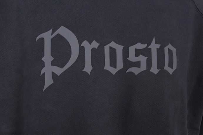 Bluza męska oversize Prosto Klasyk Goth crewneck sprany czarny