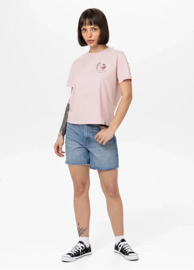 Koszulka damska T-shirt oversize Pit Bull Planet Surf różowa
