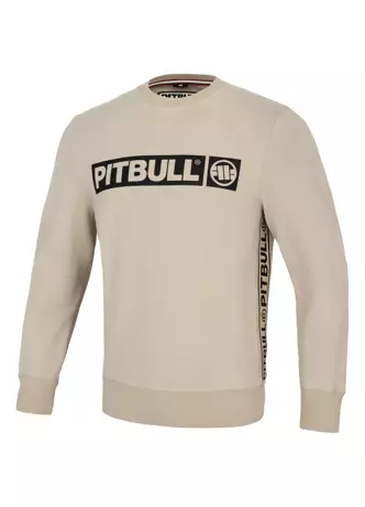 Bluza męska bez kaptura Pitbull Albion Pit Bull crewneck beżowa