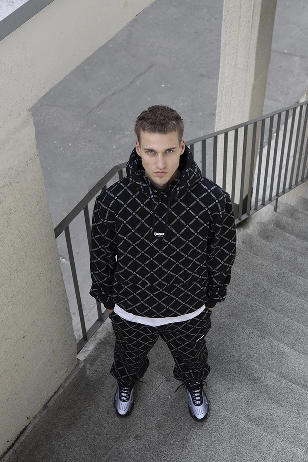 Bluza męska z kapturem Mass Dnm Monogram czarna