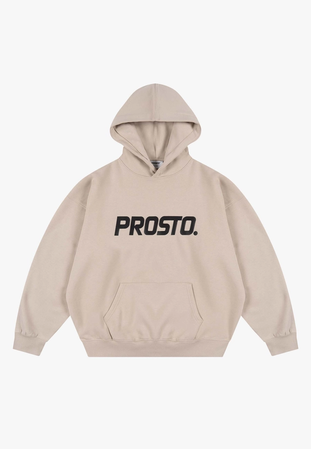 Bluza męska z kapturem Prosto Big Log beżowa