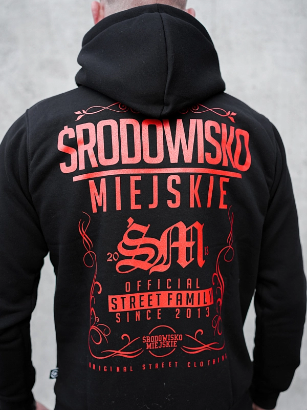 Bluza męska z kapturem Środowisko Miejskie Theme czarno/czerwona