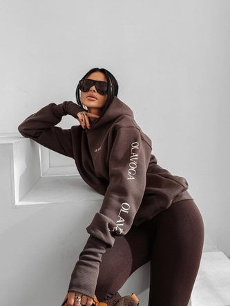 Bluza damska z kapturem Olavoga Wild Season brązowa