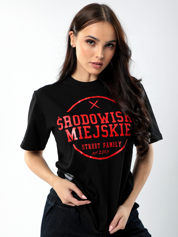 Koszulka męska t-shirt Środowisko Miejskie Theme czarna/czerwona