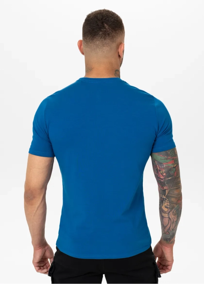 Koszulka męska T-Shirt Pit Bull Pitbull San Diego CA Small Logo Slim Fit niebieska