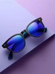 Okulary przeciwsłoneczne Jigga Wear Name Color Wayfarer czarno/niebieskie