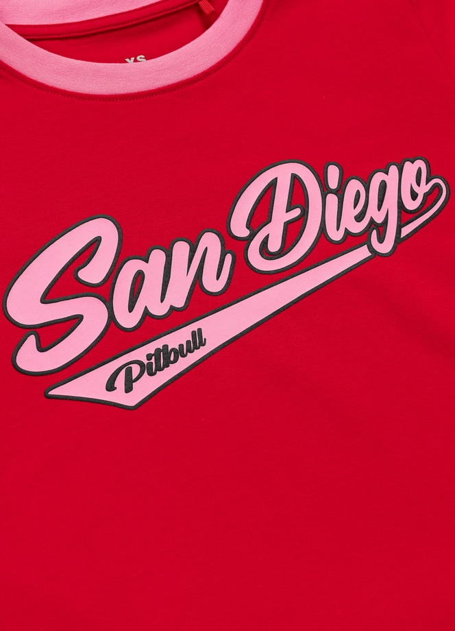 Koszulka t-shirt damska Pit Bull San Diego Angel czerwona