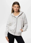 Bluza damska rozpinana z kapturem Pitbull Washed Santa Muerte biała