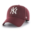 Czapka z daszkiem 47 Brand New York Yankees Snapback MVP bordowa