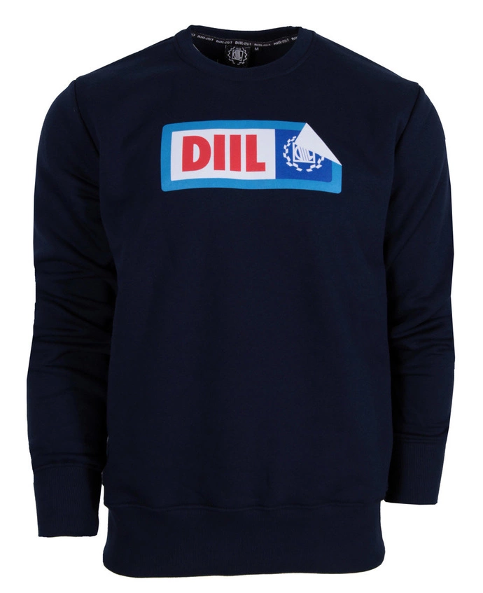 Bluza męska klasyczna DIIL Sticker crewneck granatowa