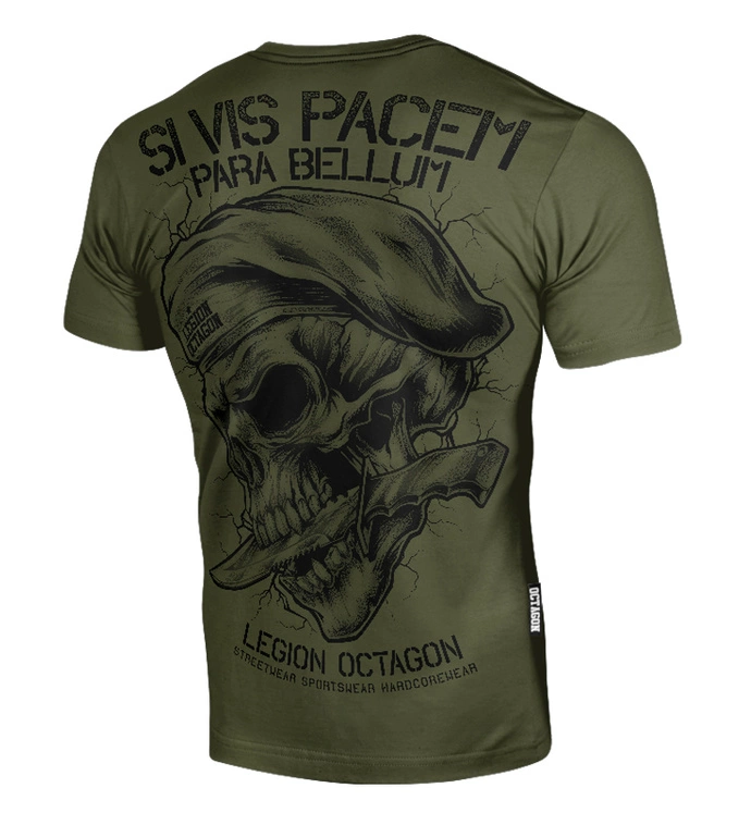 Koszulka męska T-shirt Octagon Si Vis Pacem zielona