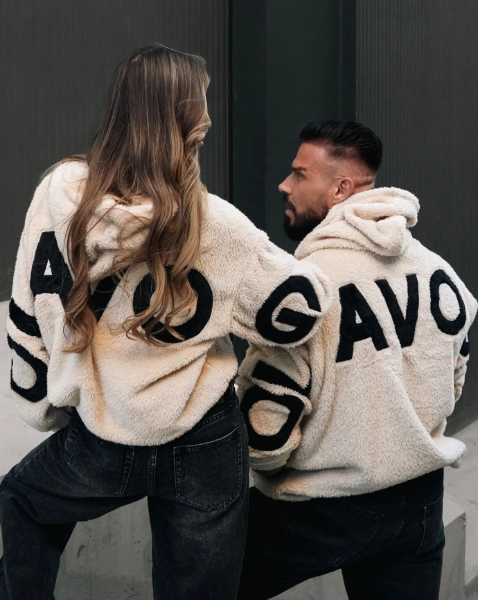 Bluza męska z kapturem Olavoga Fido beżowa