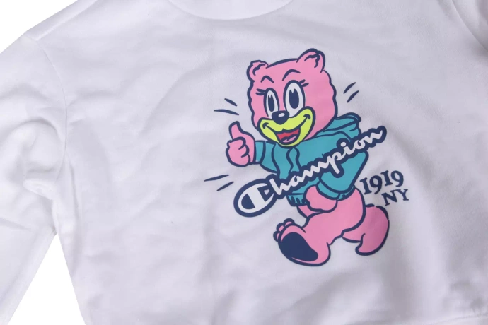 Komplet dresowy Champion Junior Bear crewneck biały