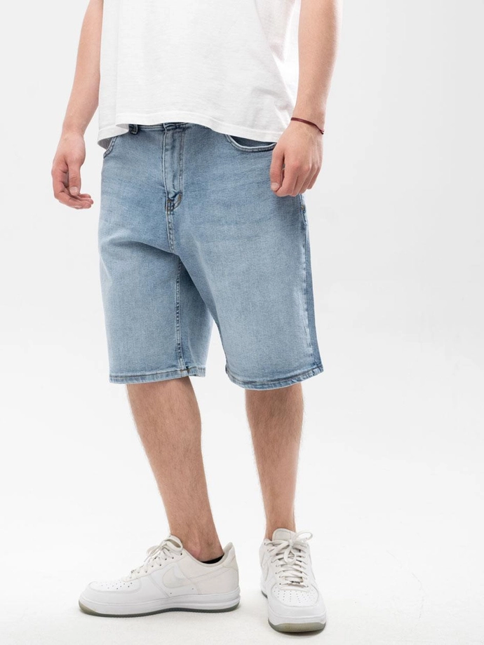 Spodenki szorty męskie jeans Jigga Wear Small Outline Crown jasne niebieskie