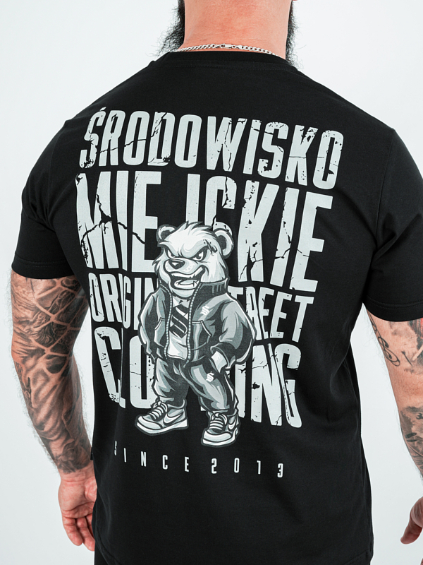 Koszulka męska t-shirt Środowisko Miejskie Essential Street Bear czarna