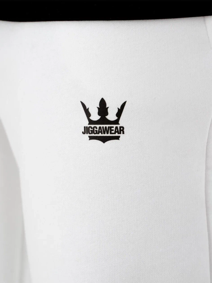 Spodnie dresowe męskie Jigga Wear Small Crown białe