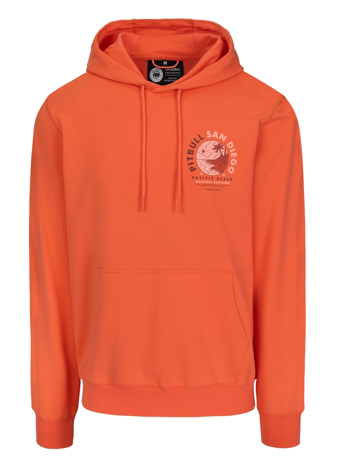 Bluza męska z kapturem Pitbull Pit Bull Planet Surf łososiowa pomarańczowa