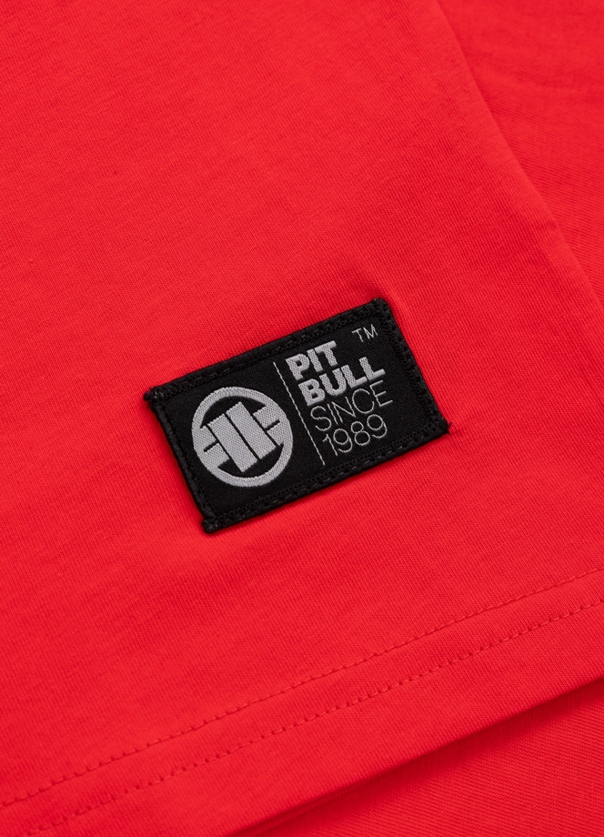 Koszulka męska T-Shirt Pit Bull Pitbull Surfing Dog czerwona
