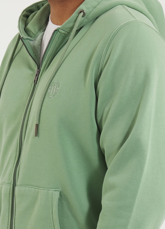 Bluza męska z kapturem Pitbull Pit Bull Lancaster 2 ZIP Washed zielona