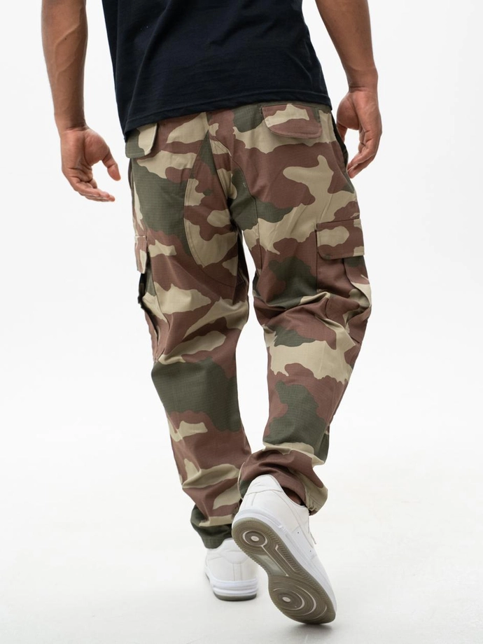 Spodnie Materiałowe Baggy Bojówki Jigga Wear Ripstop Military brązowo/zielone camo