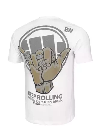 Koszulka męska T-Shirt Pit Bull Keep Rolling biała