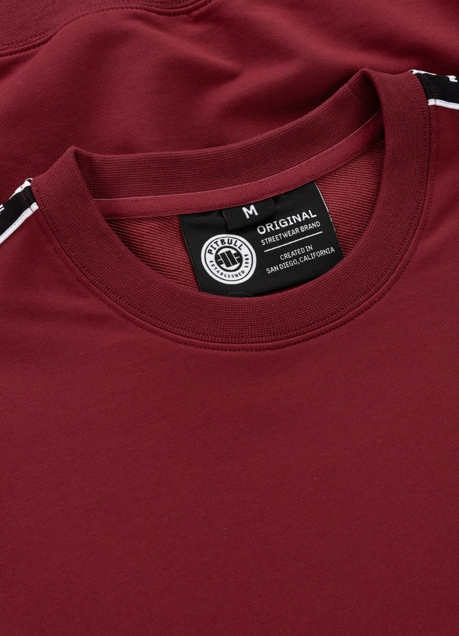 Bluza męska bez kaptura Pitbull Pit Bull Tape Nugget bordowa