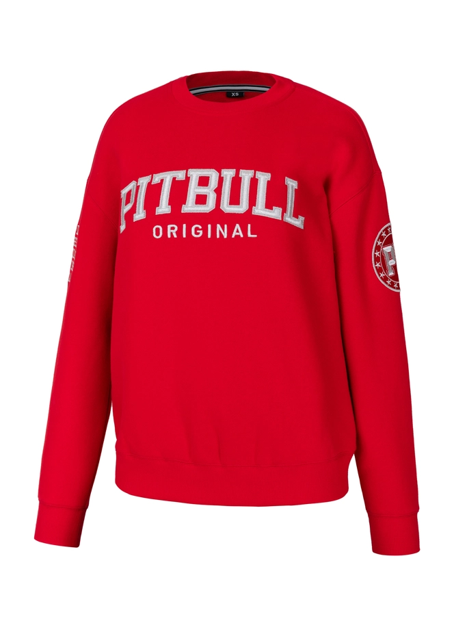 Bluza damska oversize Pitbull Pit Bull Tyrian crewneck czerwona