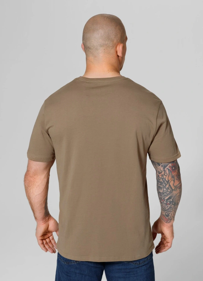 Koszulka męska T-Shirt Pitbull Small Logo brązowa