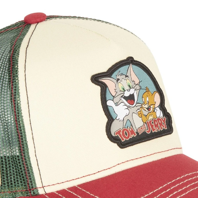 Czapka z daszkiem Capslab Tom&Jerry zielono/czerwono/kremowa