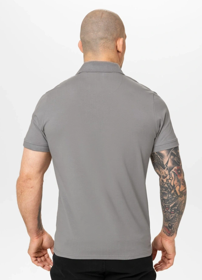 Koszulka męska Polo Pitbull Jersey Slim Fit Small Logo szara